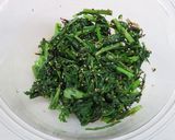 レンジで簡単☆春菊の塩昆布ナムル風作り方3写真