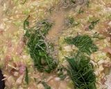 ラーメン付属スープで梅大葉もんじゃ焼作り方10写真