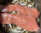 鮭と舞茸の炊き込みご飯、韓国海苔添え作り方3写真