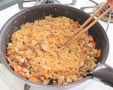 里芋のごま味噌 焼ビーフン作り方6写真