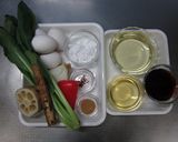 揚げ卵と旬野菜の甘酢あんかけ作り方1写真