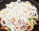 超簡単！イカとネギの醤油焼きうどん！！作り方6写真