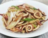 超簡単！イカとネギの醤油焼きうどん！！作り方8写真