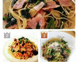 キノコとほうれん草の和風パスタ作り方10写真