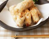 秋鮭とチーズで♪ライスペーパー揚げ春巻き作り方10写真