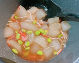 ☆冬瓜とカニカマ枝豆の中華風とろみ煮☆作り方2写真