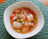 ☆冬瓜とカニカマ枝豆の中華風とろみ煮☆作り方3写真