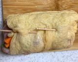 鶏モモ肉の油揚げロール煮作り方4写真