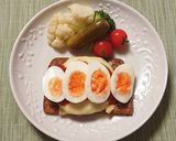 チーズ&ハンバーグのオープンサンドイッチ作り方6写真