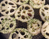 簡単おつまみ　蓮根の青海苔チーズ焼き作り方5写真