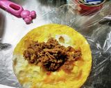 ひき肉と玉ねぎカレー風味のオムレツ。作り方6写真