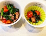 ほうれん草とベーコンとトマトのココット作り方3写真