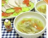 鶏ムネ肉でスープとサラダ(鶏様有難う編)作り方11写真