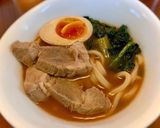 冷凍うどんでこってり豚骨醤油ラーメン風作り方3写真