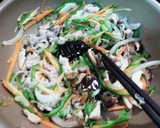豚肉と干し椎茸＆野菜のソース味噌炒め作り方5写真