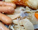 根菜、きのこ、ちくわの味噌うどん作り方5写真