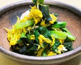 栄養満点!食用菊にツナと小松菜添えて♪作り方4写真