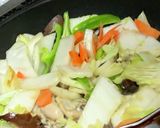 カキと残り物野菜であんかけかた焼きそば作り方5写真