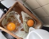 半熟目玉焼き(シャウエッセンの後で)作り方2写真