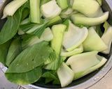 簡単　チンゲン菜の青菜炒め 又は小松菜作り方3写真