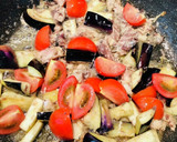 サバ缶とナスのイタリアン焼きうどん作り方3写真