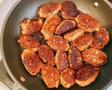 混ぜて焼くだけ！照り焼き月見つくね作り方10写真