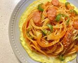 喫茶店のまろやかナポリタン♡薄焼き卵敷き作り方24写真