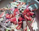 長ネギとミニトマトのすき焼き風味噌炒め作り方5写真