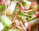 簡単に♪白菜とカニカマの卵とじ中華餡掛け作り方7写真