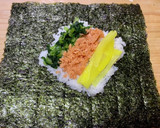 たくあんと野沢菜のおにぎらず作り方2写真