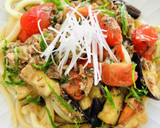 サバ缶とナスのイタリアン焼きうどん作り方6写真