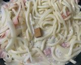 簡単絶品♪カルボナーラうどん作り方3写真