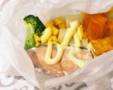 鮭と温野菜　紙包み作り方1写真