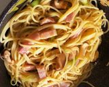 ベーコン長ネギきのこ☆バター醤油パスタ☆作り方6写真