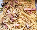 ベーコン長ネギきのこ☆バター醤油パスタ☆作り方8写真