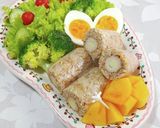 チーズ竹輪のラップ巻きおにぎり作り方8写真