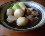【話題】里芋と長葱と鶏肉のスープ煮作り方3写真