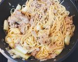 豚肉と長ネギのおろしポン酢パスタ作り方5写真