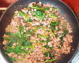 絶品☆豚挽き肉とほうれん草の和風パスタ作り方3写真