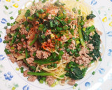 絶品☆豚挽き肉とほうれん草の和風パスタ作り方6写真
