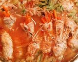 締めは生パスタの豚野菜ロールトマト鍋作り方3写真