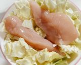 レンチン♪キャベツとささみの味噌マヨ和え作り方1写真