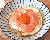 背徳の瞳　クリームチーズ明太子の目玉焼き作り方4写真