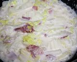 牛乳+油のさっぱり仕上げ白菜クリーム煮作り方4写真