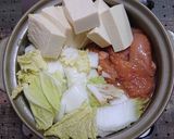 むね肉やわらかしっとり味噌鶏鍋白菜豆腐作り方3写真