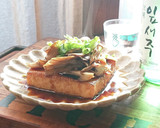 おうち居酒屋★厚揚げと舞茸のステーキ作り方6写真