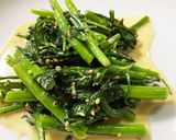 簡単！春菊のマヨ炒め作り方1写真