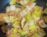 白菜とツナ缶のクリームパスタ作り方2写真