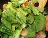 帆立だしでむきエビとチンゲン菜の中華炒め作り方5写真