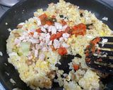 納豆キムチ炒飯の目玉焼き乗せ作り方5写真